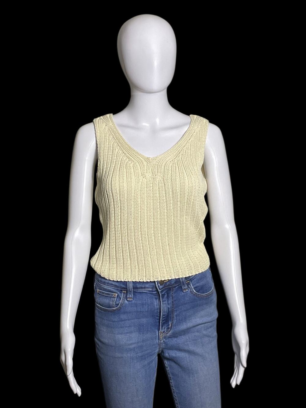 Vintage Balenciaga Knit Ivory Crochet Sleeveless Women Vest Size EU38 From Japan